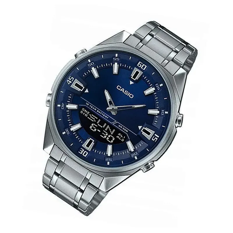 Casio Enticer Blue Dial Duel Time Men's Watch- AMW-830D-2AV